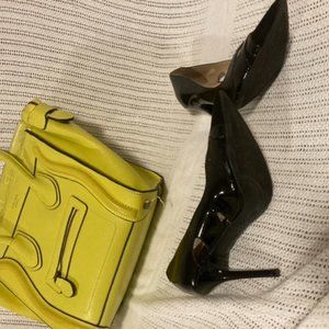 Lime Green Structured Vegan Leather Bag